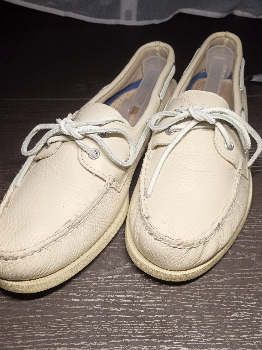 Sperry GOLD CUP Men's 12M Cream Leather Boat Shoes. Like NEW!!!
